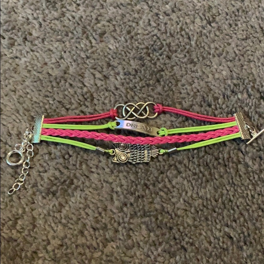 Leather/silver bracelet